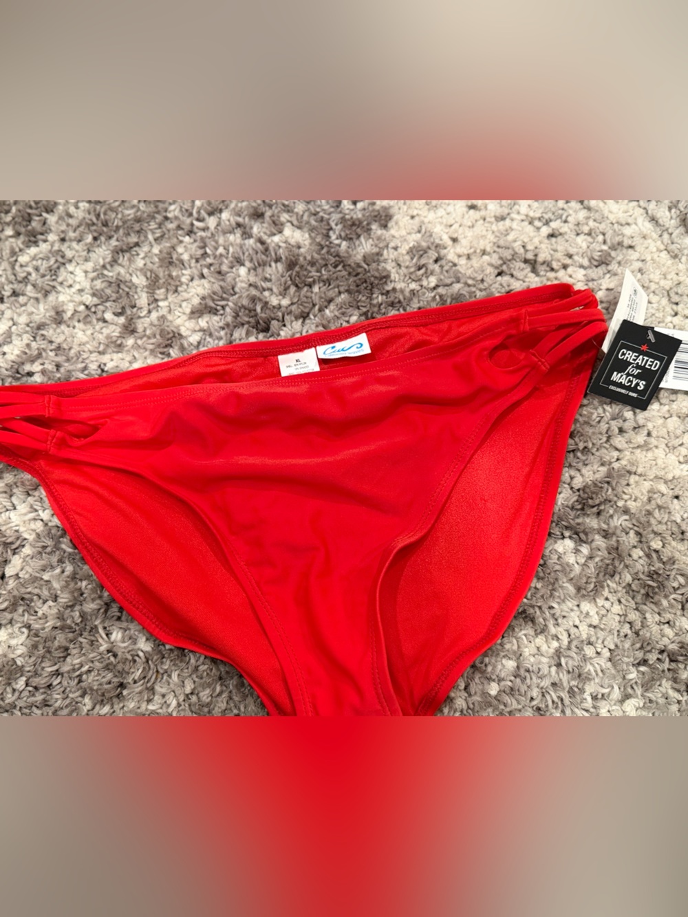 Cupshe Bright Red Double-Strap Bikini Bottoms